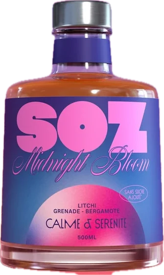 SOZ sparkling drink bottle packaging design