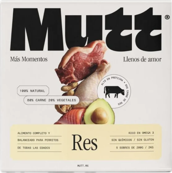 Mutt dog food box packaging design